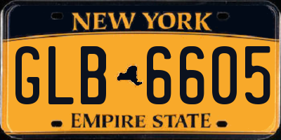 NY license plate GLB6605