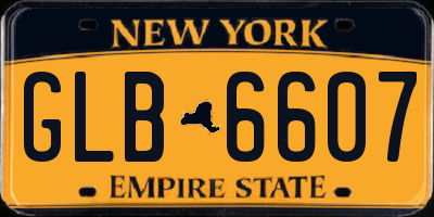 NY license plate GLB6607