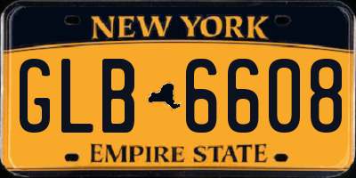 NY license plate GLB6608