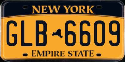 NY license plate GLB6609