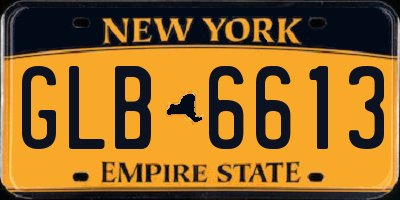 NY license plate GLB6613