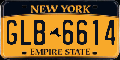 NY license plate GLB6614