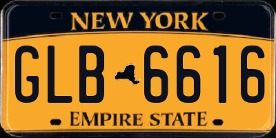 NY license plate GLB6616