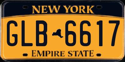 NY license plate GLB6617