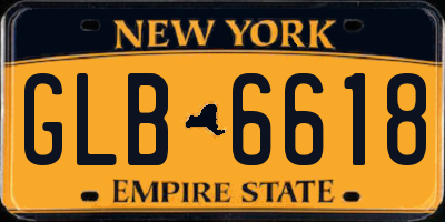 NY license plate GLB6618