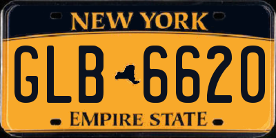 NY license plate GLB6620