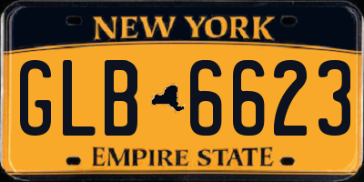 NY license plate GLB6623