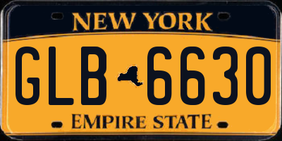 NY license plate GLB6630