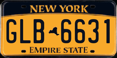 NY license plate GLB6631