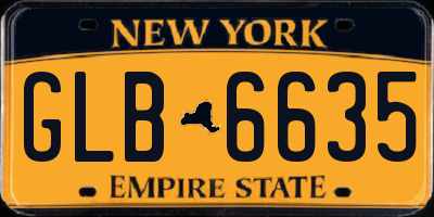 NY license plate GLB6635