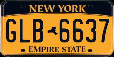 NY license plate GLB6637