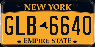 NY license plate GLB6640