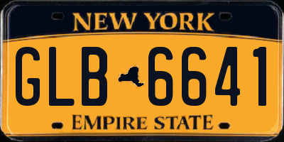 NY license plate GLB6641