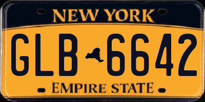 NY license plate GLB6642