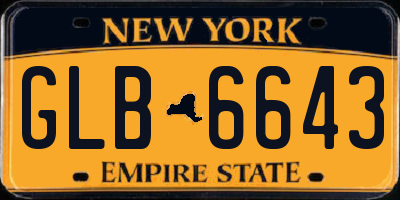 NY license plate GLB6643