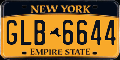 NY license plate GLB6644