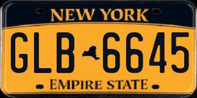 NY license plate GLB6645
