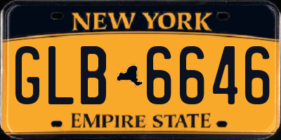 NY license plate GLB6646