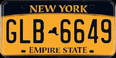 NY license plate GLB6649
