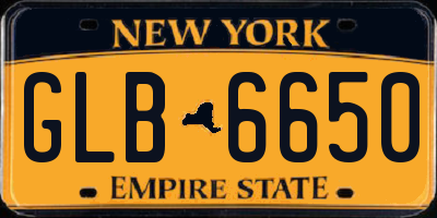 NY license plate GLB6650