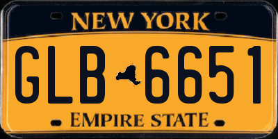 NY license plate GLB6651