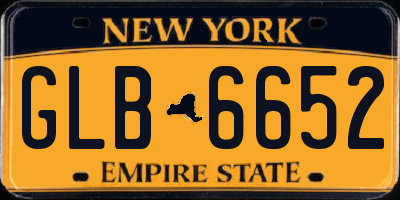 NY license plate GLB6652