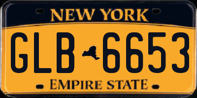 NY license plate GLB6653