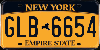 NY license plate GLB6654