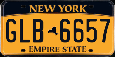 NY license plate GLB6657
