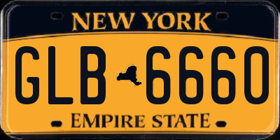 NY license plate GLB6660