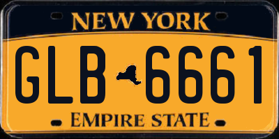 NY license plate GLB6661