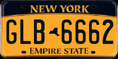 NY license plate GLB6662
