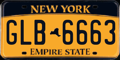 NY license plate GLB6663
