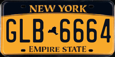NY license plate GLB6664
