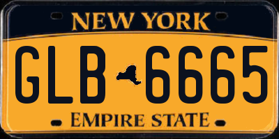 NY license plate GLB6665