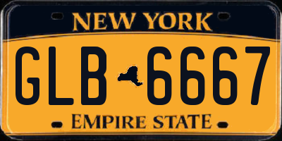 NY license plate GLB6667