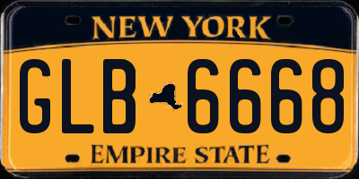 NY license plate GLB6668