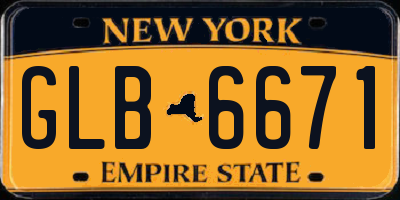 NY license plate GLB6671