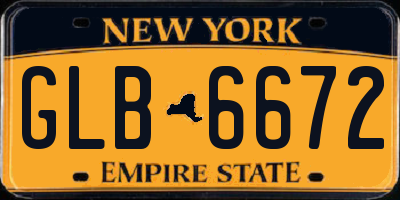 NY license plate GLB6672