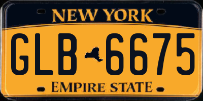 NY license plate GLB6675