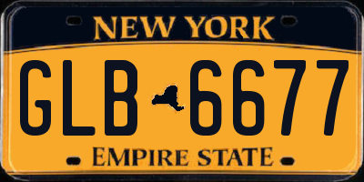 NY license plate GLB6677