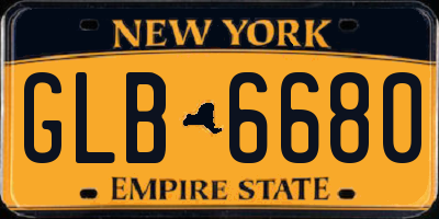 NY license plate GLB6680