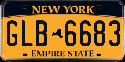 NY license plate GLB6683