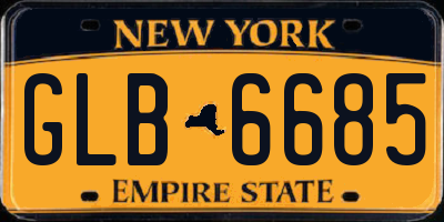 NY license plate GLB6685