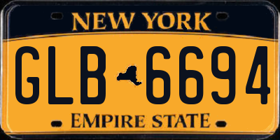 NY license plate GLB6694