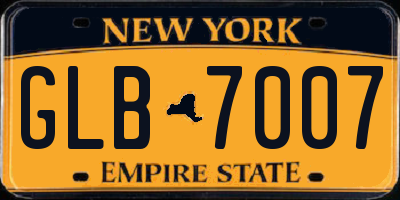NY license plate GLB7007