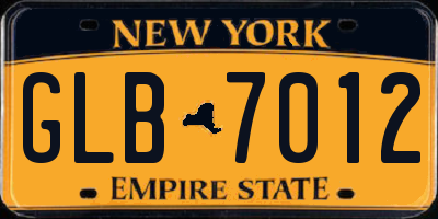NY license plate GLB7012