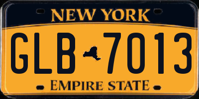 NY license plate GLB7013