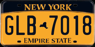 NY license plate GLB7018