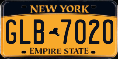 NY license plate GLB7020